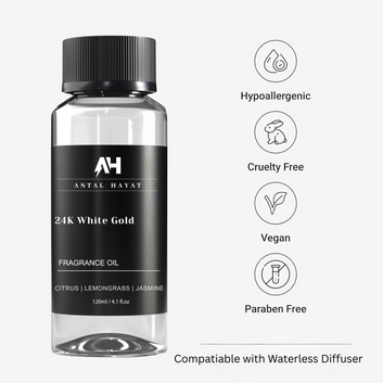 24K White Gold – Luxury Coffee Vanilla Diffuser Oil 120ML